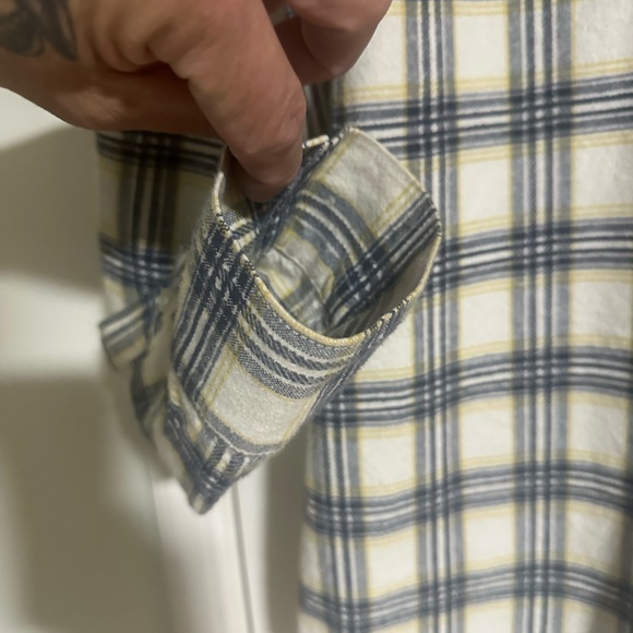 RVCA Men's Casual Plaid Shirt - Blue and Cream - Picture 8 of 9